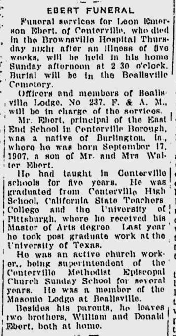 Leon Emerson Ebert obit